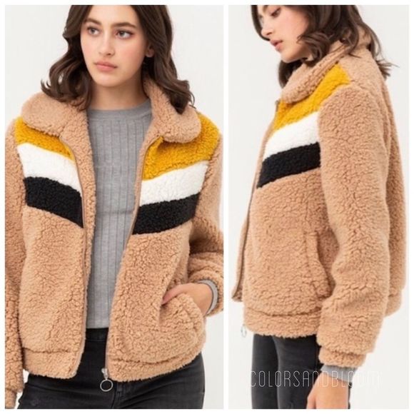 Chevron Teddy Sherpa Jacket - Picture 3 of 6